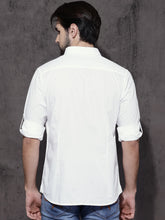 Load image into Gallery viewer, Men White Regular Fit Solid Casual Shirt